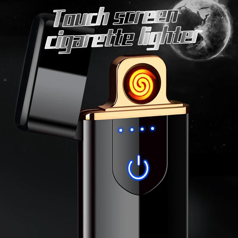 Touch sensing mini USB charging lighter charging personality creative advertising gift electronic cigarette lighter