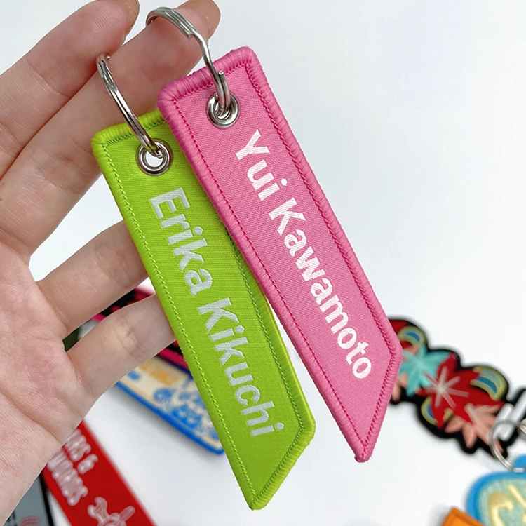 Custom high quality embroidered patch keychains