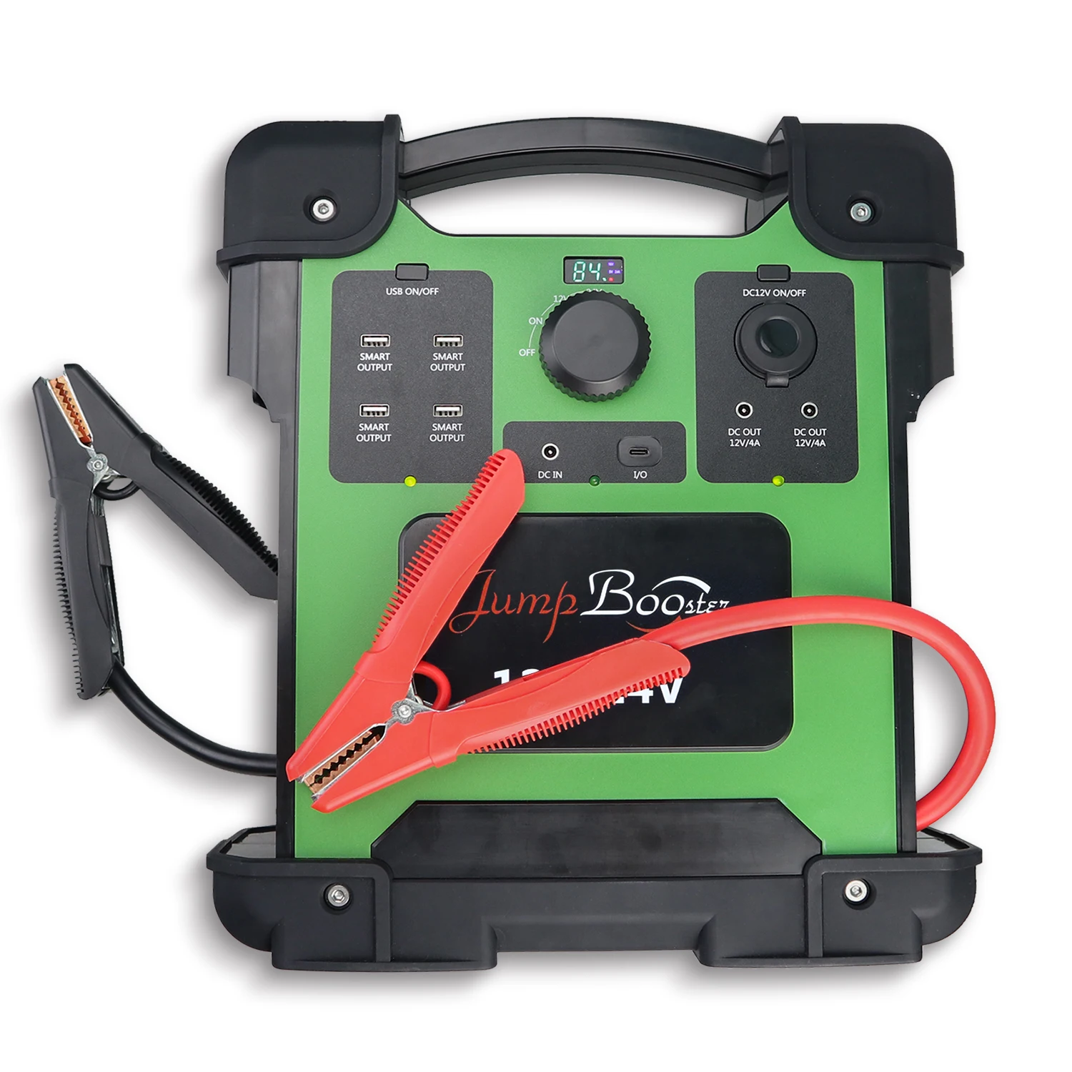 High capacity Jumpstarter 12v 24v Car Jump Starter Power Bank with thick cables and metal clamps