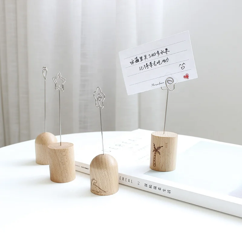 Mini Wooden photo memo Clip Cube Memo Paper Clip