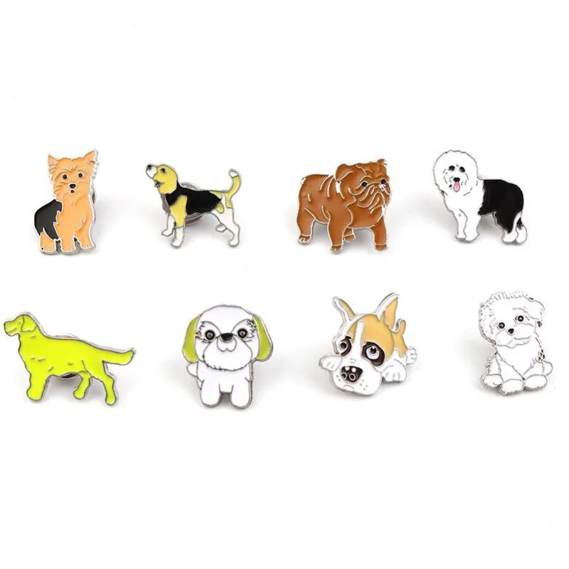 China good quality factory directly sale animals metal pins badge wholesale custom cartoon soft enamel pin corgi with jackets