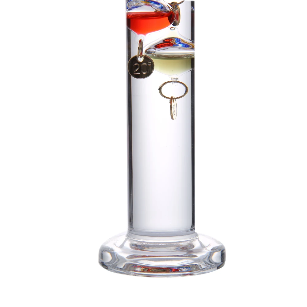 13 inch  high glass Galileo thermometer with 5 color balls glass decorative galileo thermometer barometer