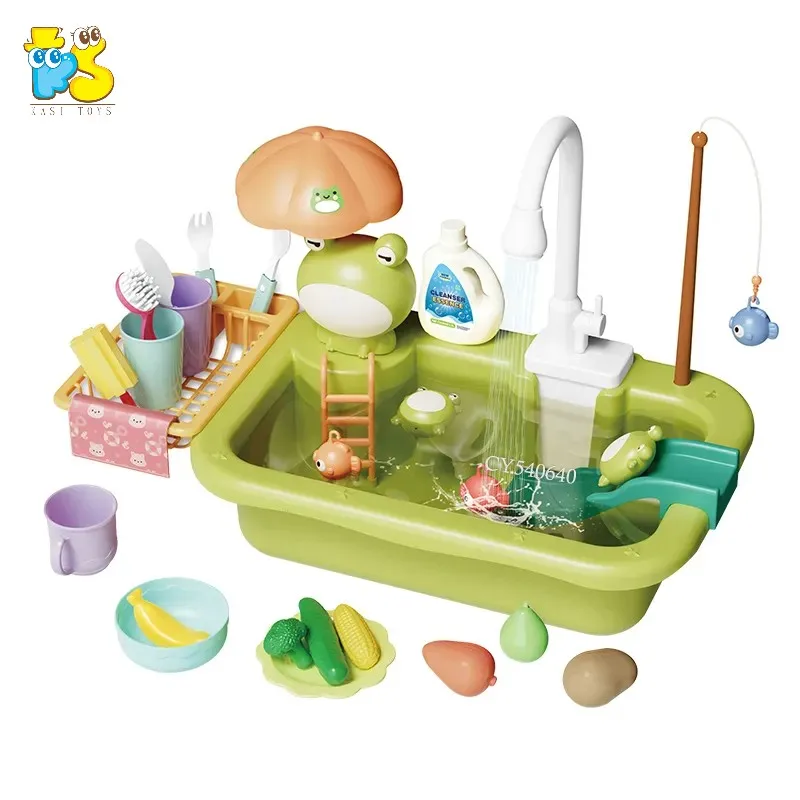 KS Kids Educational Electronic Dishwasher Kitchen Toy Washing Basin Play House Kitchen Sink Toy