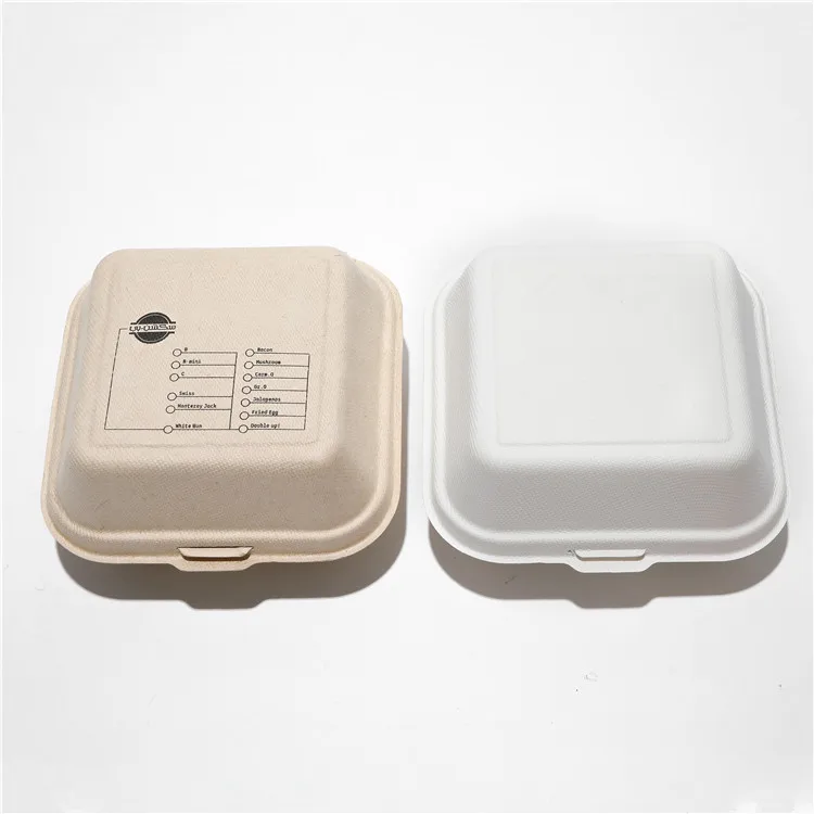 Biodegradable Disposable Ecofriendly Bamboo Pulp Sugarcane Bagasse Lunch Box