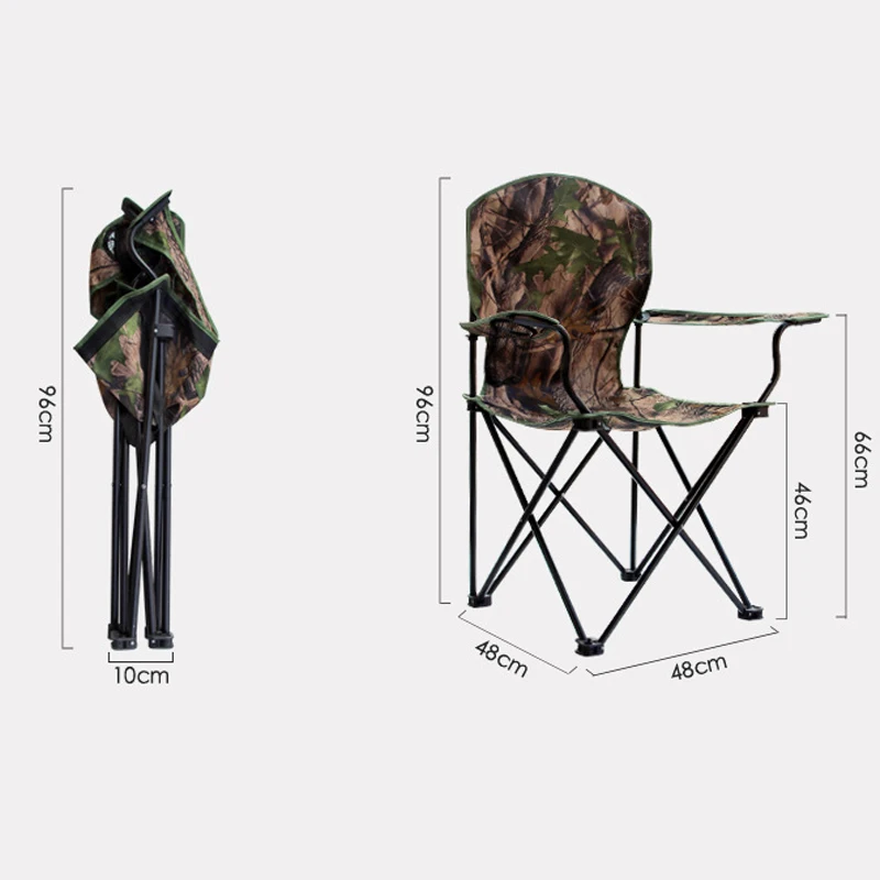 Cushion Folding Comfortable Foldable Portable Camping Chair with Armrests Fishing Chair