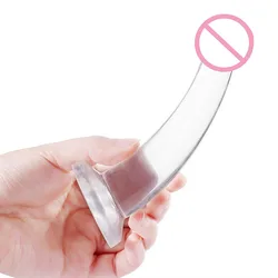 Transparent mushroom shape anal plug three piece set for male and female masturbation adult sex toys