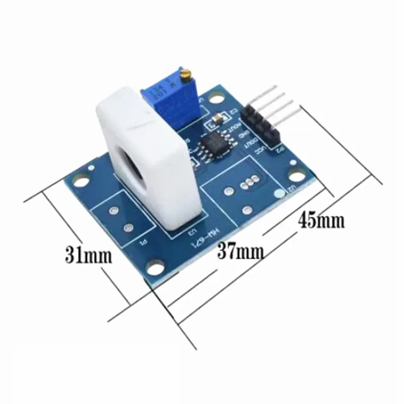 DC 5V WCS1800 Hall Current Detection Sensor Module 35A Precise With Short Circuit Overcurrent Signal Lamp A/D conversion
