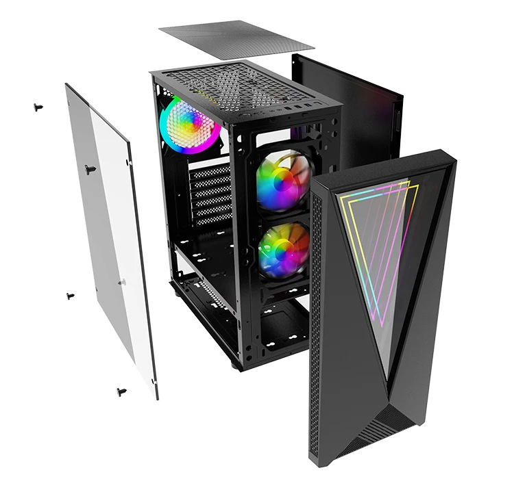  Высококачественный чехол для игрового компьютера со светодиодной лентой ATX RGB корпус ПК
