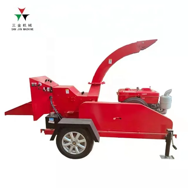 Hot sale 102hp self powered Diesel Wood Chipper Machine Hydraulic feeding Mobile wood chipper shredder