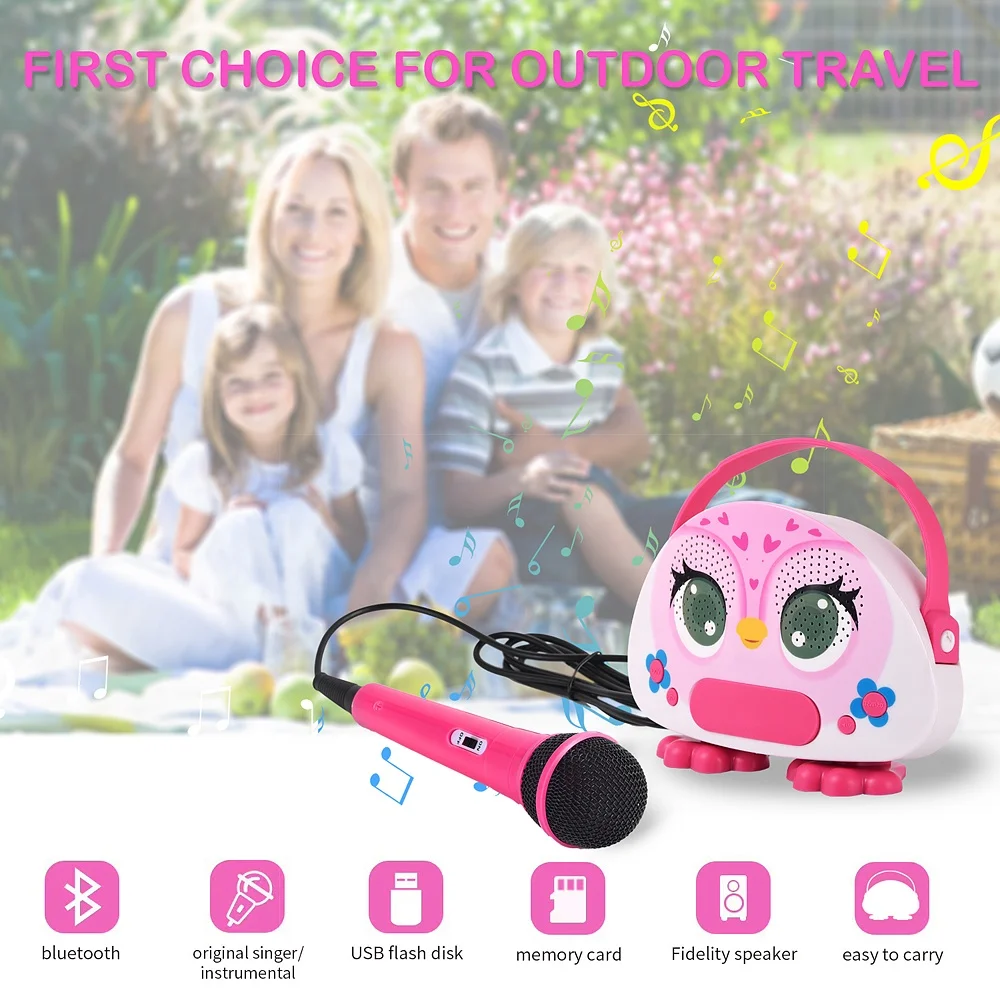 Ready Stock Multi-Function Children Intelligent Educational Karaoke Speaker Machine Video English Kid Story Learning  With 2Mics