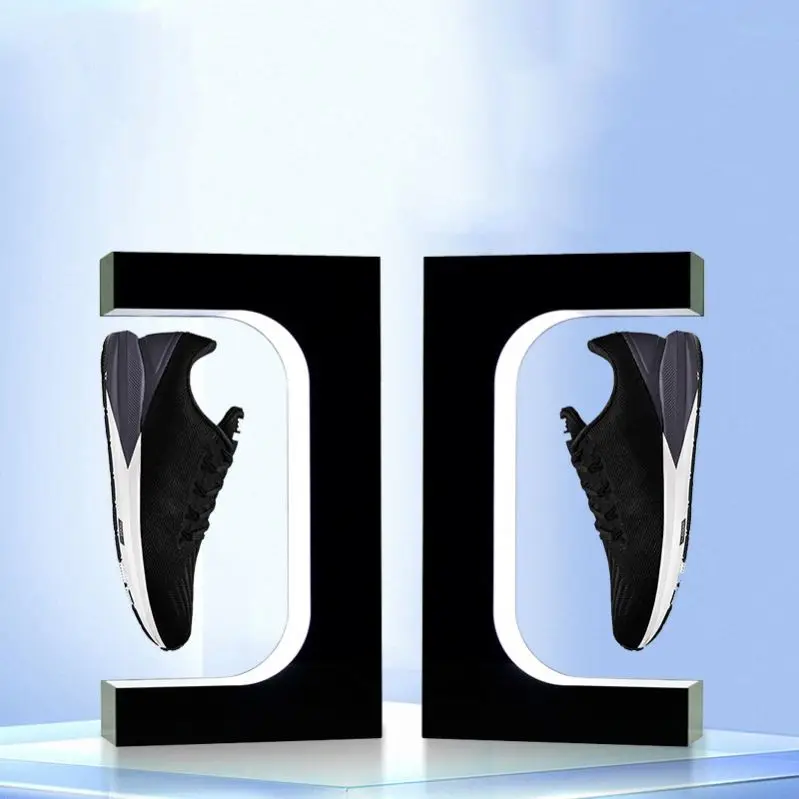 Acrylic Magnetic Levitation Platform Shoe Display Rack Stand Levitating Floating Sneaker Shoe Display Rotating Stand
