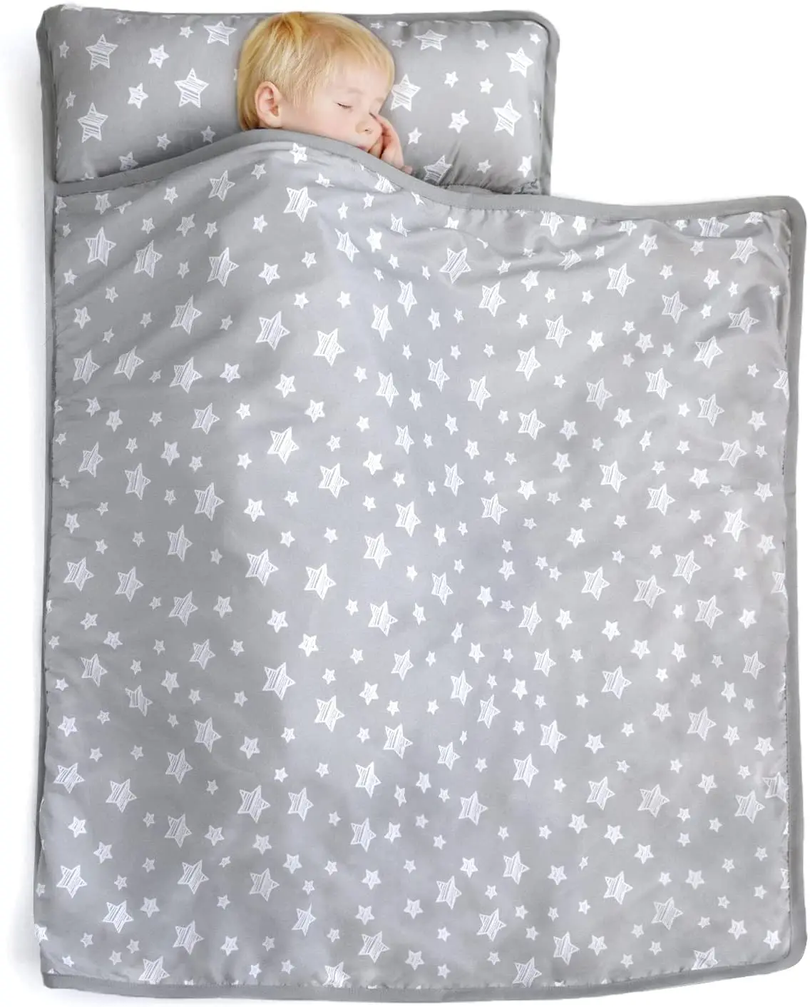 Wholesale toddler nap mat with pillow and minky blanket microfiber child travel sleeping bag for preschool