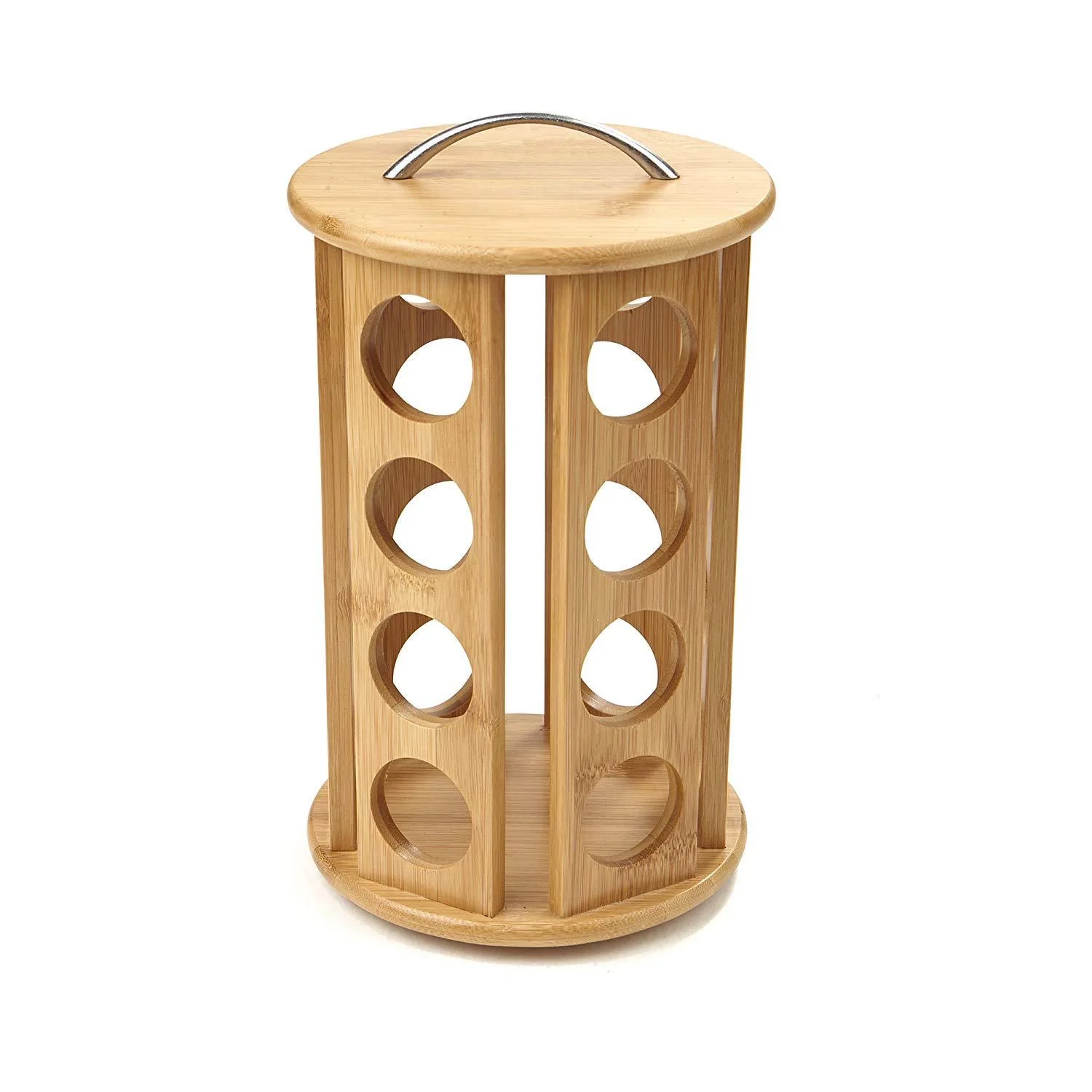 High quality solid wood wooden rotatable coffee capsule holder home office desktop coffee pod storage display stand