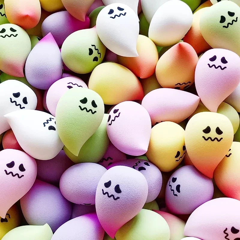 HMU 2022 Cute Ghost Pumpkin Beauty Sponge Egg Cosmetic Make up Sponge Applicator Wholesale Custom Logo Halloween Makeup Sponge
