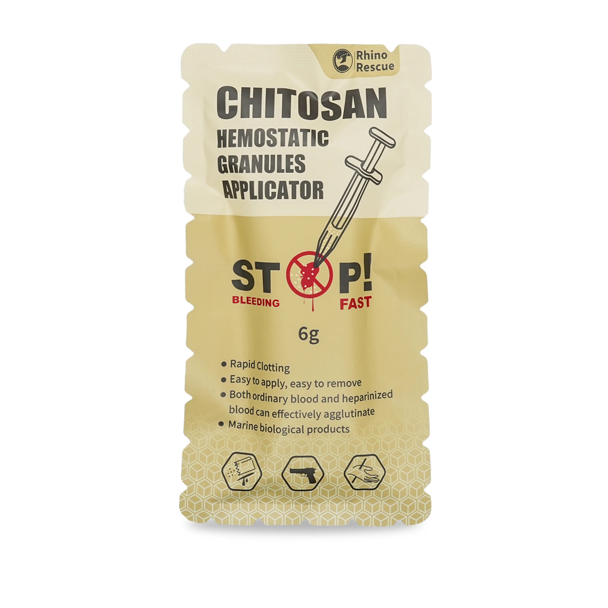 Rhino Rescue High Absorbent Carboxymethyl Trauma Hemostat Powder Chitosan Hemostatic Granules