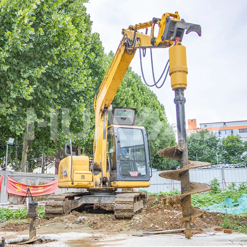 Construction Hydraulic Excavator Bore Hole auger Drilling Machine