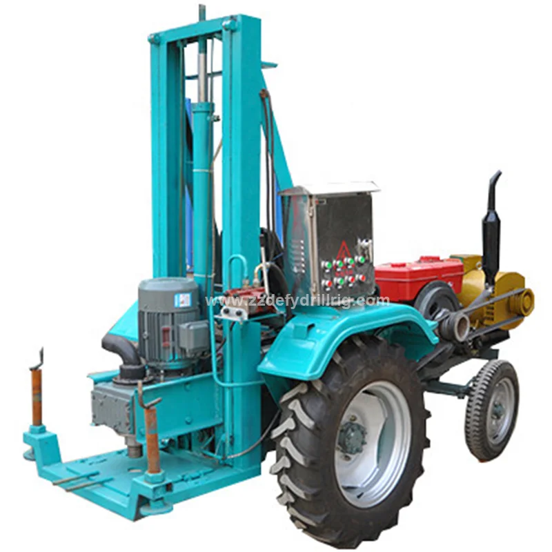 150m tractor type portable rotary water bore well drilling machine price