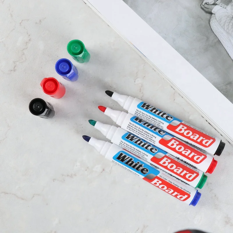 
High Durability OEM 4pcs/set Easy Dry Erase Marker Whiteboard Pen For Office Stationery Supplies 