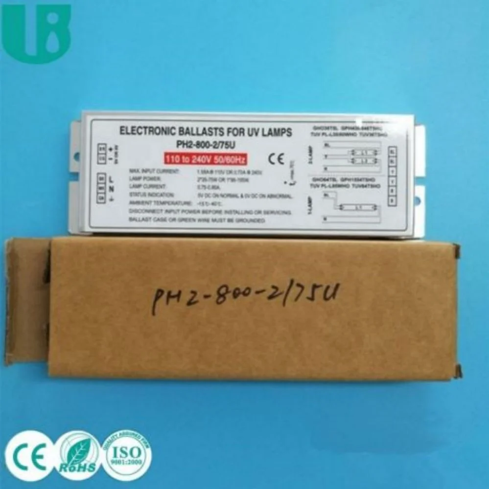 PH2-800-2/75U 2*75w 95w 150w uv lamp ballast uvc germicidal lamps compatible