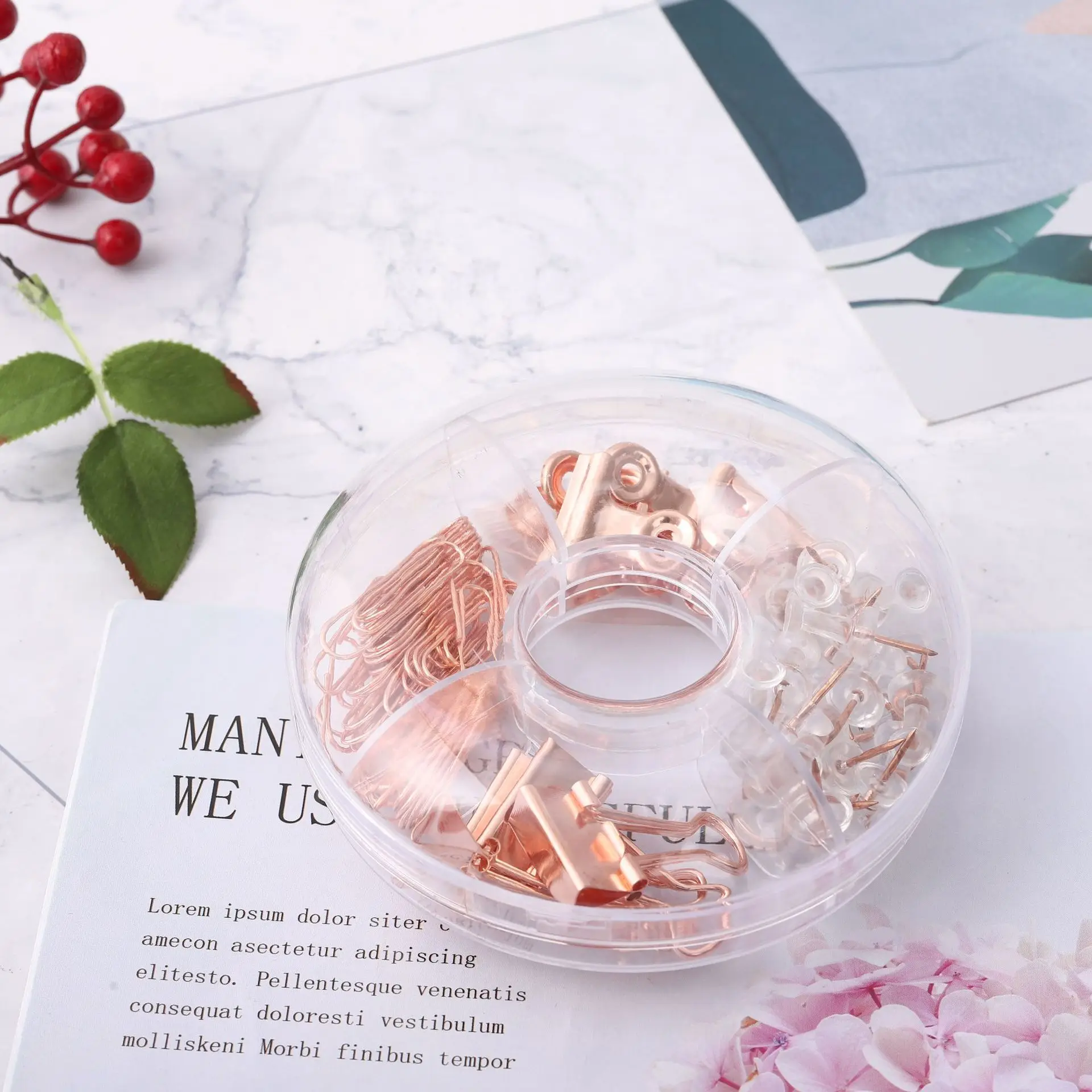 Multi-functional Student Office Stationery Wholesale Factory Direct Sales Combination Long Tail Clip Paper Clip Pushpin Set