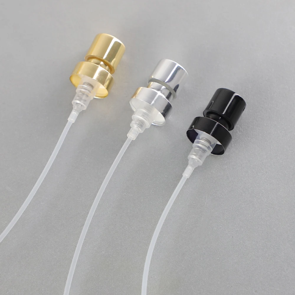 Custom aluminium 12mm 13mm 15mm wide neck round crimp screw neck collar cosmetic perfume nozzle fine mist perfume pump sprayer