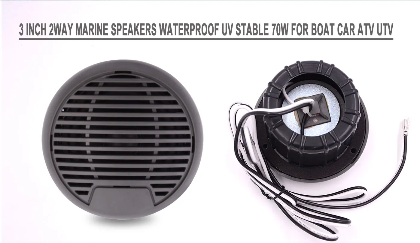 Водонепроницаемый динамик 3 дюйма, водонепроницаемая уличная аудиоколонка для лодок, мотоциклов, квадроциклов, мотовездеходов, автомобилей, спа, тяжелых условий эксплуатации, защита от ультрафиолета