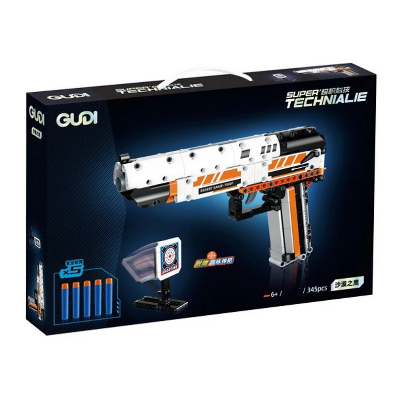 Barrett M82A1 AK47 Desert Eagle MP5 Assemble Gun Model Building Blocks Bricks Set with Soft Bomb Bullet Gun Toys for Boys Gift