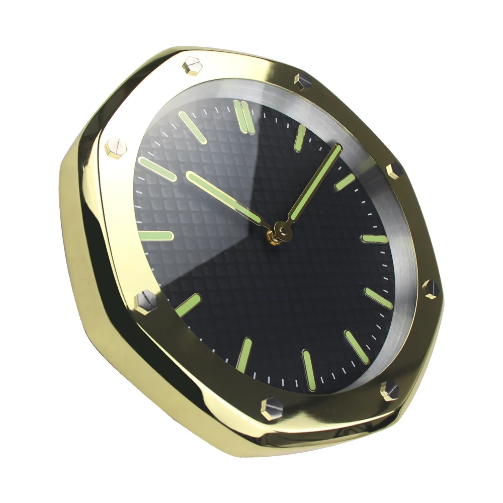 Wrist Wall Watch Clock Round Watch Shape Wall Clocks Modern 3d Luminous Clock Reloj Pared Horloge Gold Quartz Analog Living Room
