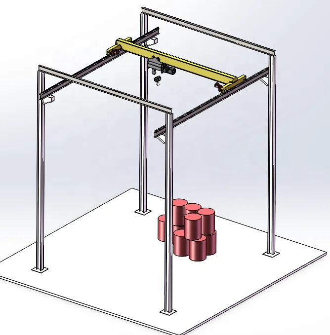 1.5Ton Hand operated  KBK crane single girder suspension monorail crane light weight workshop lifting equipment