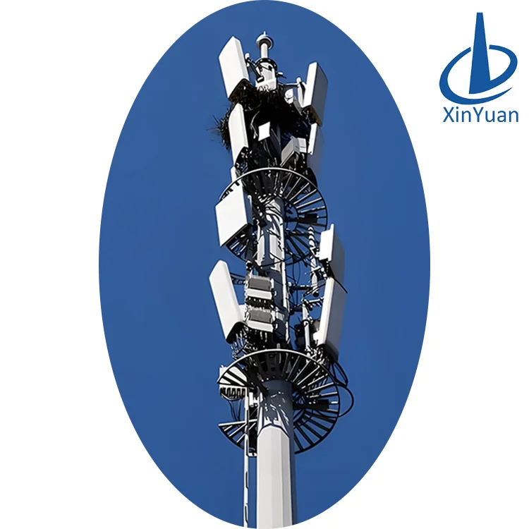High Quality 31m Telecom Tower Hot Dip Galvanized Steel with High Temperature Baking Paint for Stret Communications Pole factory