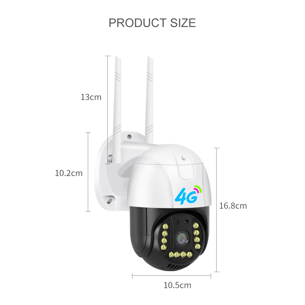 3MP Starlight V380 Pro Outdoor Camera 4G Sim Card LTE Security 4G IP HD CCTV PTZ Camera
