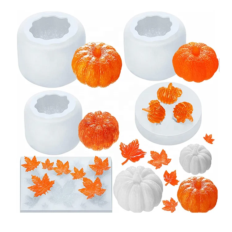Silicone Chocolate Jelly Molds for Halloween Thanksgiving Christmas Candy,Baking,Cake Decoration,Soap Making Pumpkin Resin Mold