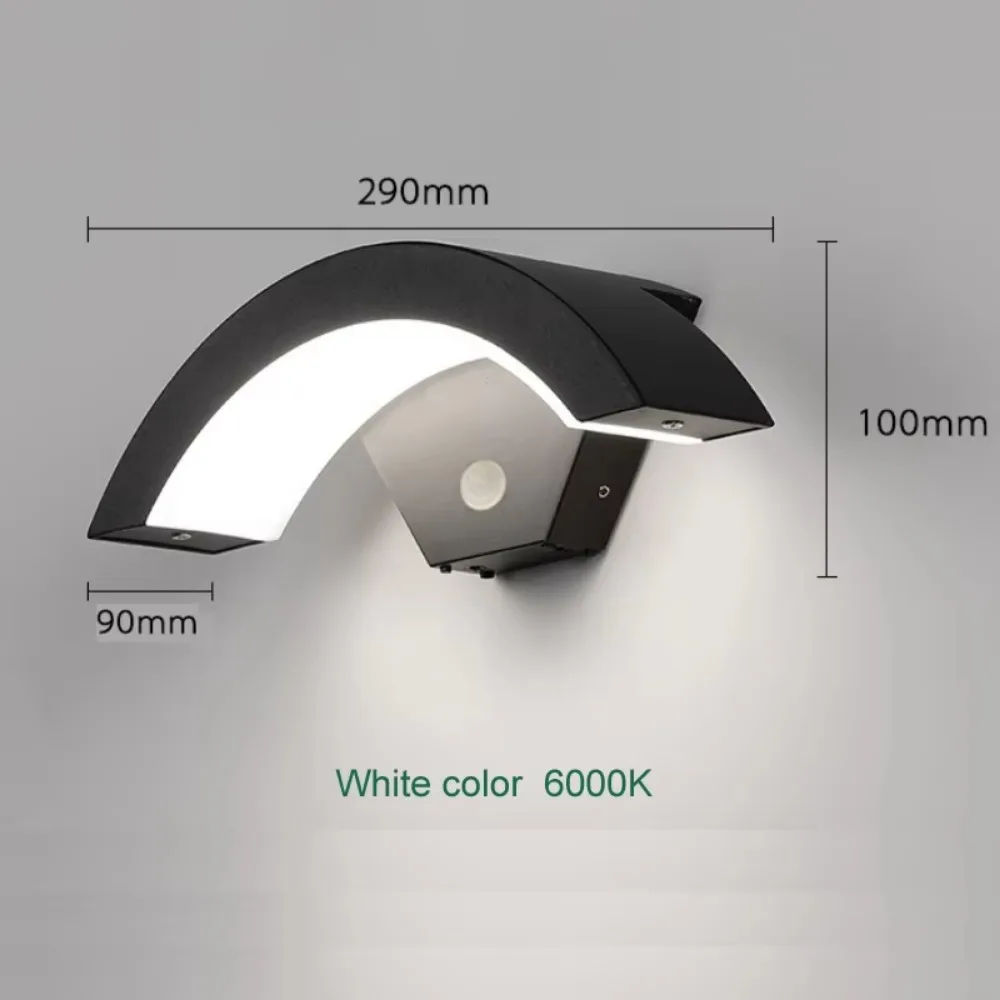 Motion Sensor Led Wall Lamp Outdoor Waterproof Front Door Lighting Garden Decor Porch Wall Light Garage Exterior Sconce Outside