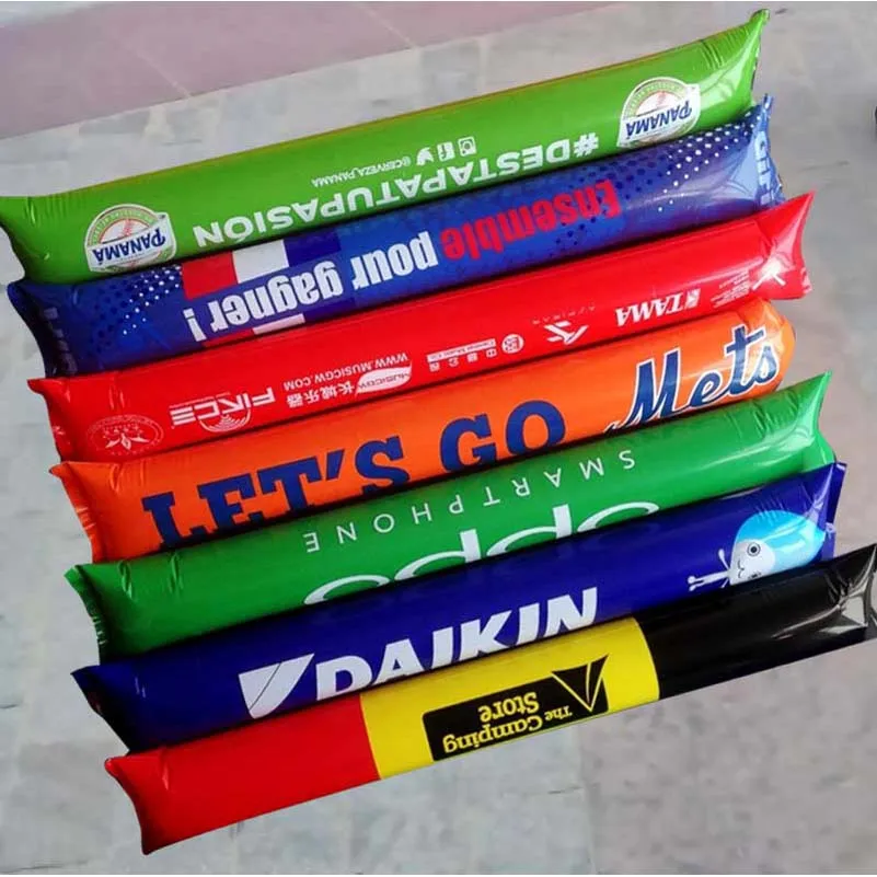 
Hot sale custom letter logo printing PE inflatable cheering banger boom sticks 