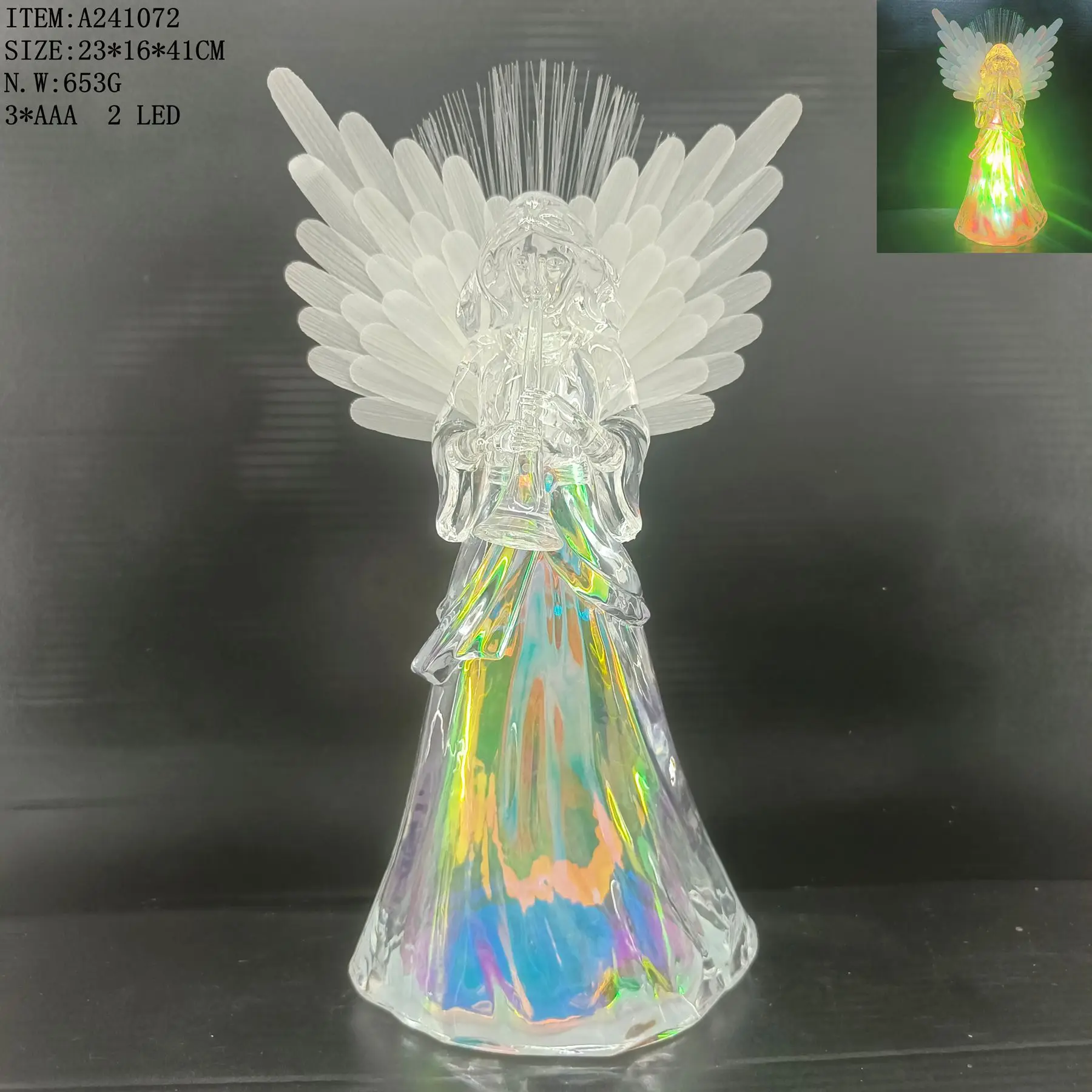 2024 Vintage bronze plated acrylic Angel Christmas led Angel