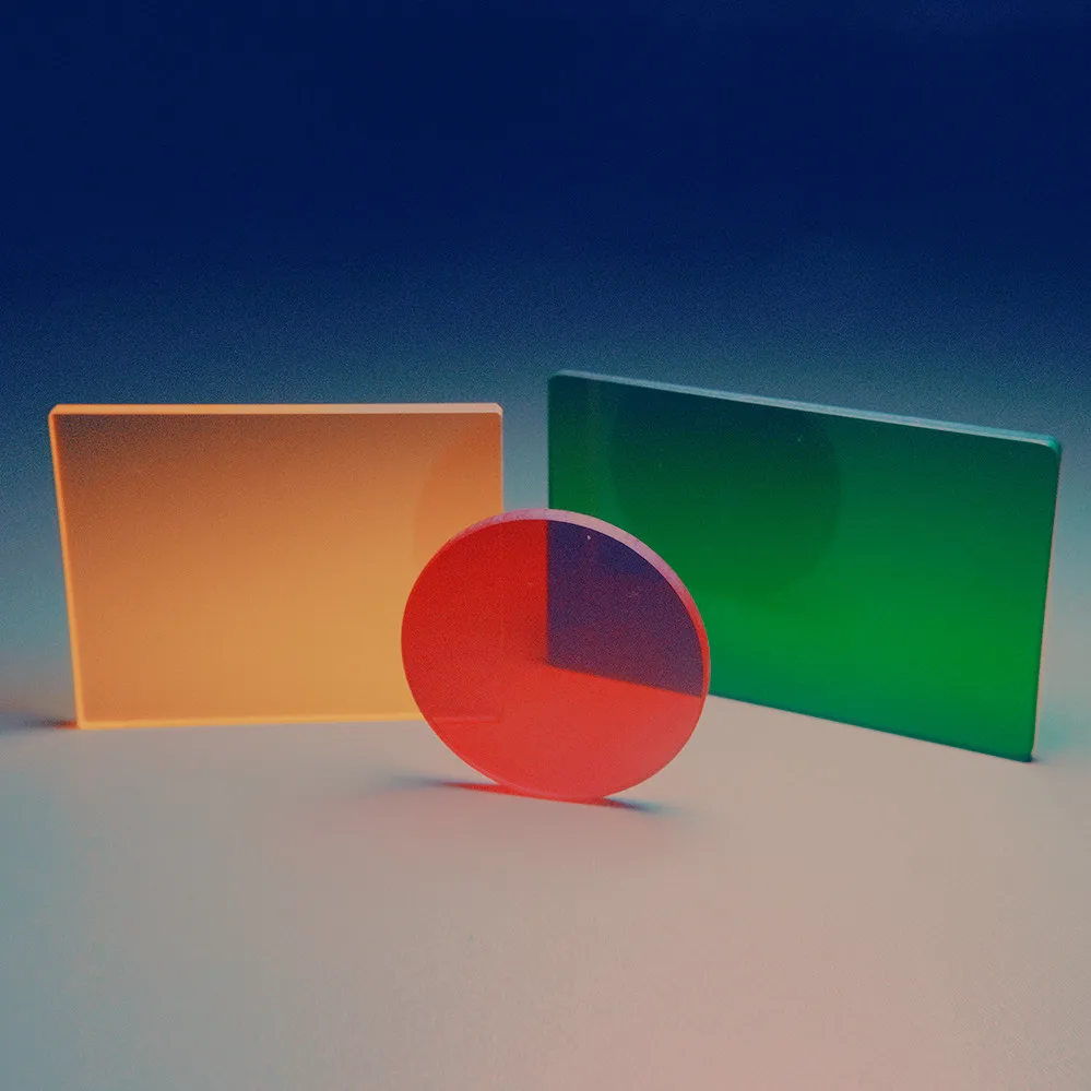 High transmission 535nm Long Pass Rectangular Orange Filter Polished Glass CB535 GG530