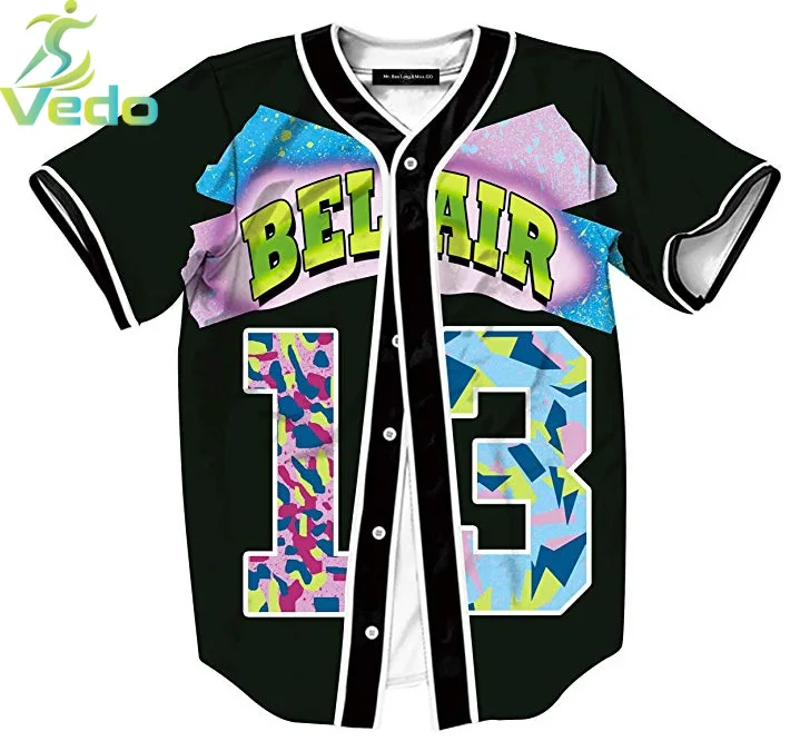 Wholesale Custom Sublimation Printing Polyester Short Sleeve Baseball Jersey