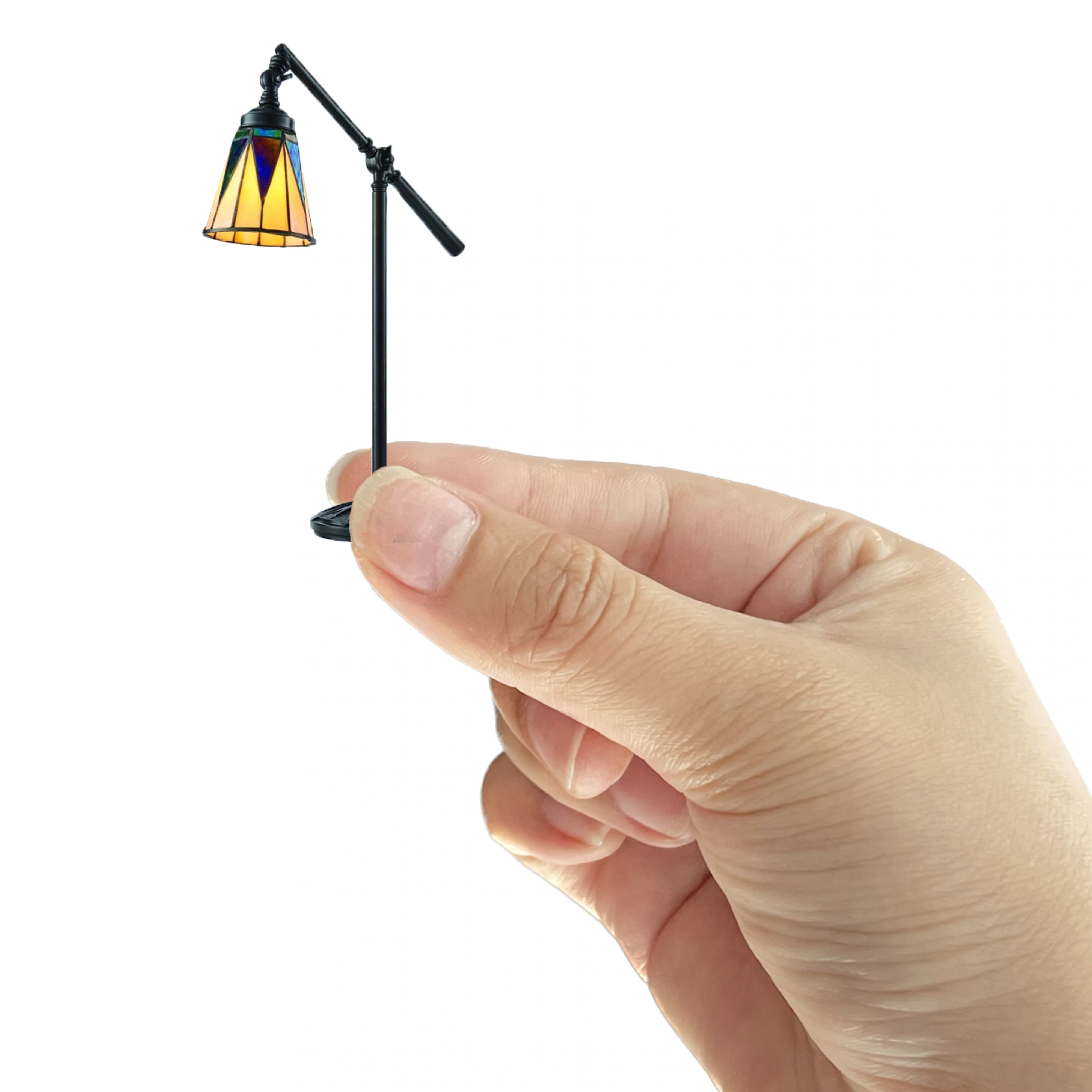 Vintage Doll house Miniature Swing Arm Table lamp 1:12 Scale Mini Desk decor Light LED/12V