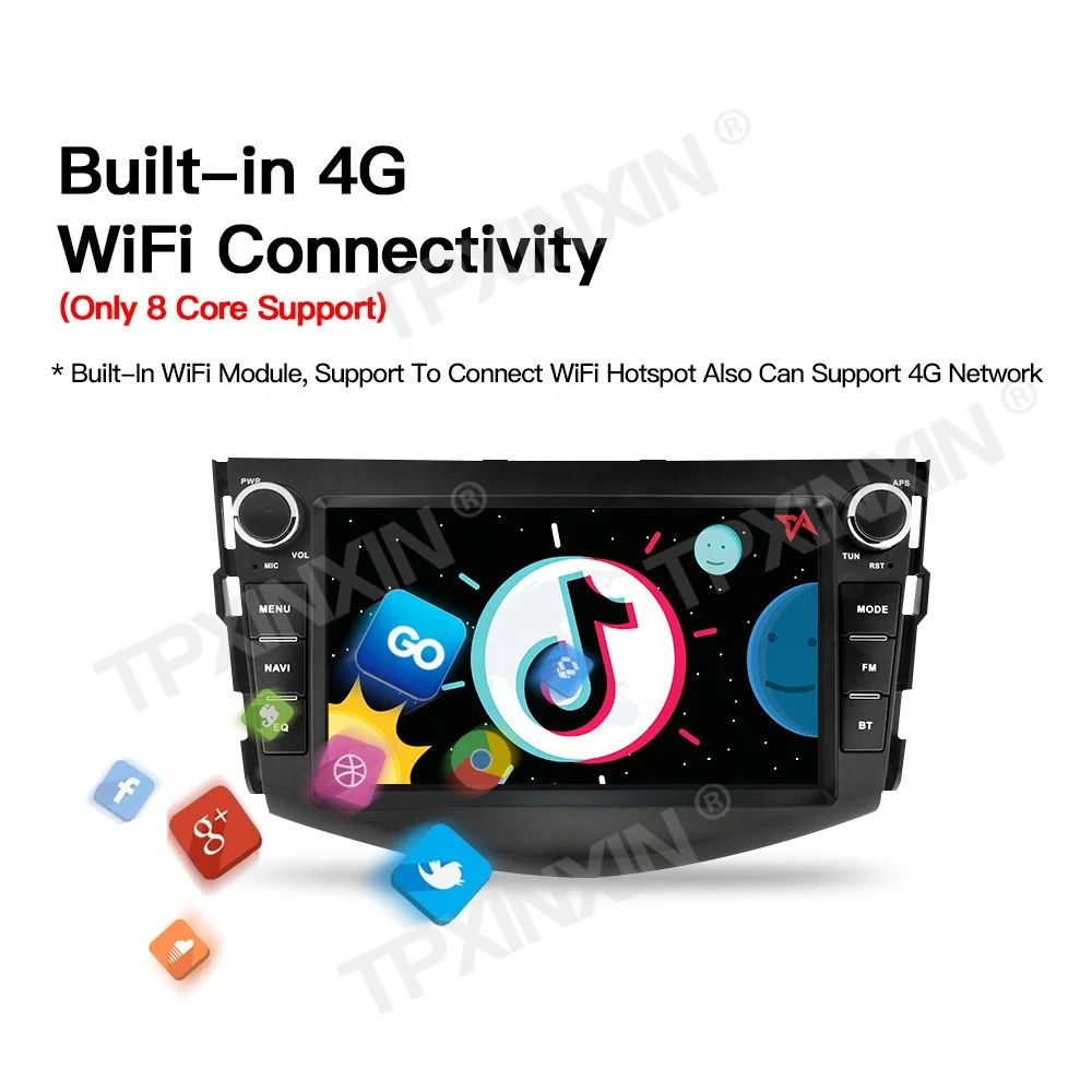 8 Inch Android Auto Car Multimedia Player For Toyota RAV4 XA30 2006-2012 Navigation Radio Stereo GPS Wifi DSP CarPlay Head Unit