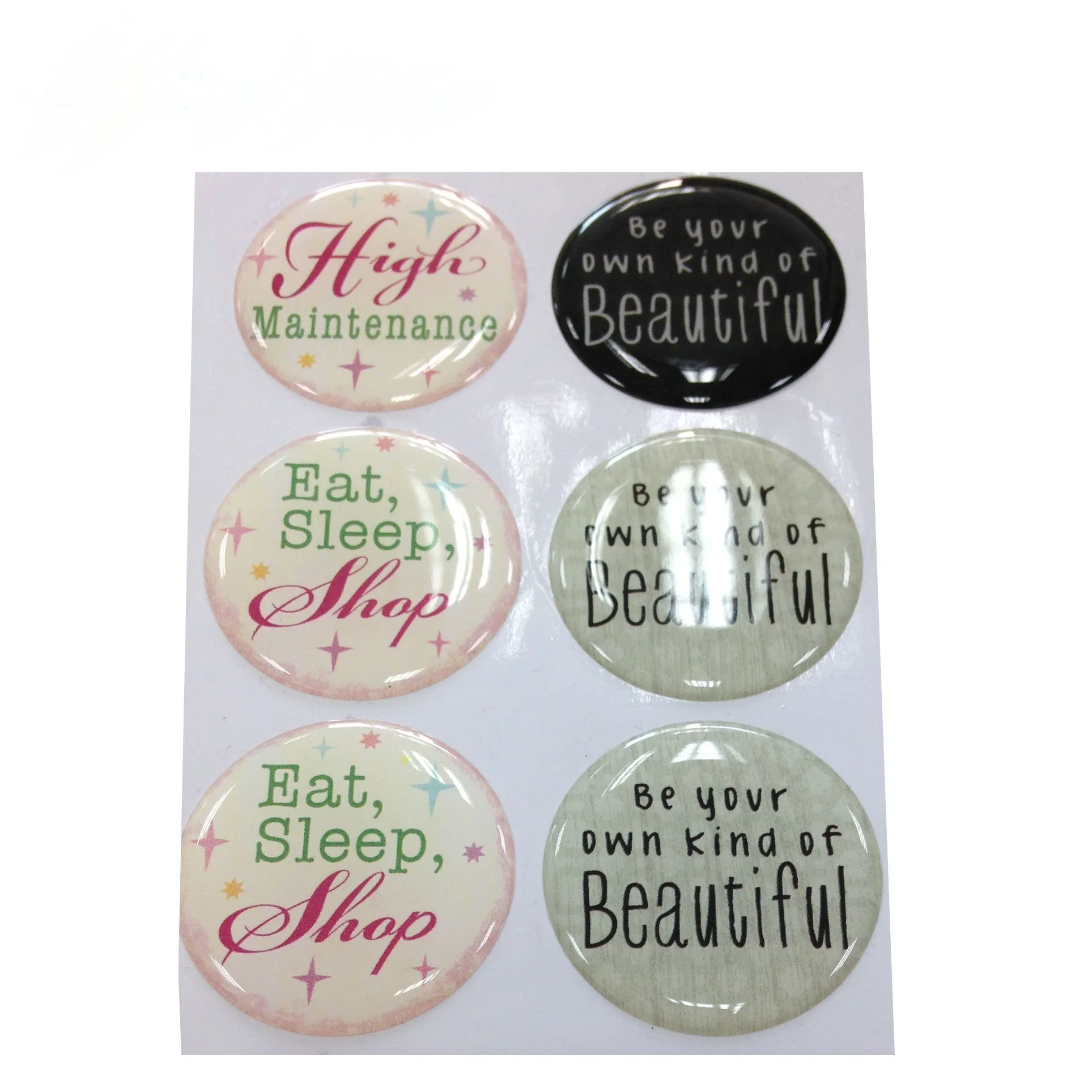 Factory Direct Sale Non Yellowing PU Polyurethane Doming Resin Sticker 3d Effects On Stickers