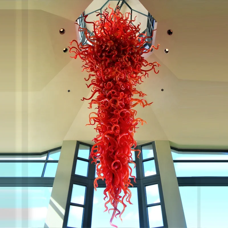 Murano Blue Glass Chandelier Handmade Pendant Lights Fixture Chihuly Style Chandelier