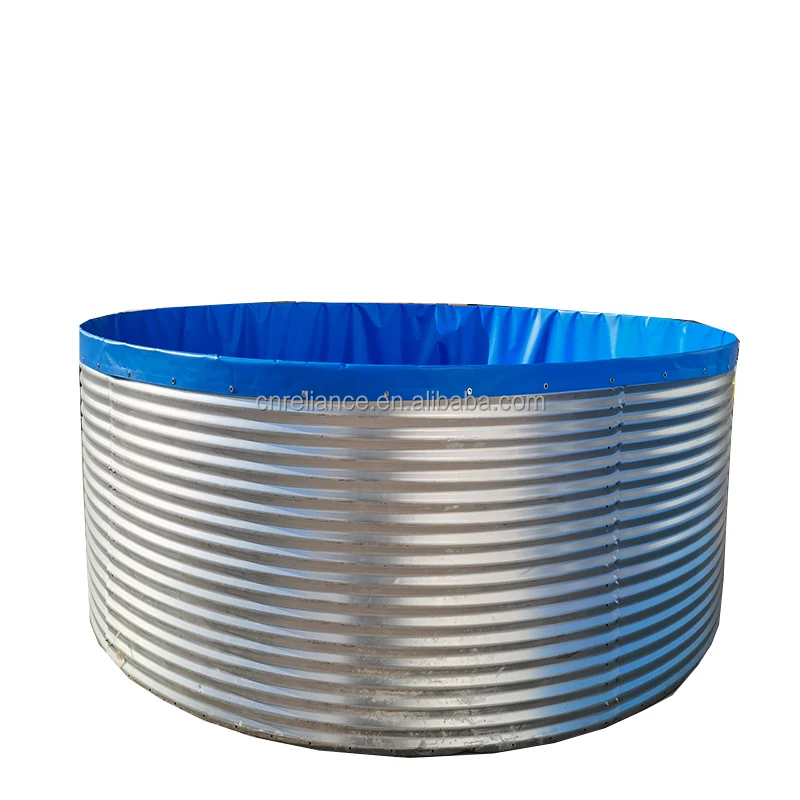 Recirculating Aquaculture System Pvc Lining Corrugated Galvanized Steel Fish Farming Tank