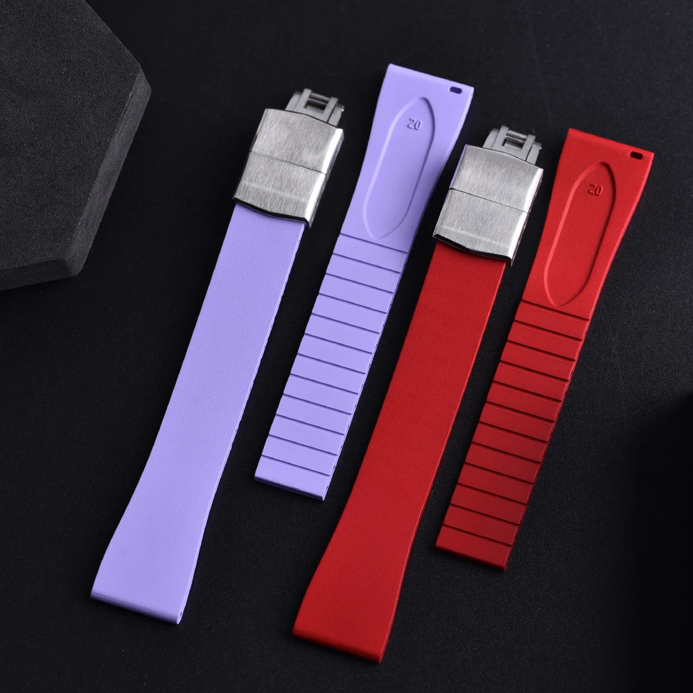JUELONG Smooth CTS FKM Strap 16mm 18mm 19mm 20mm 21mm 22mm Cut to Size Rubber Watch Bands