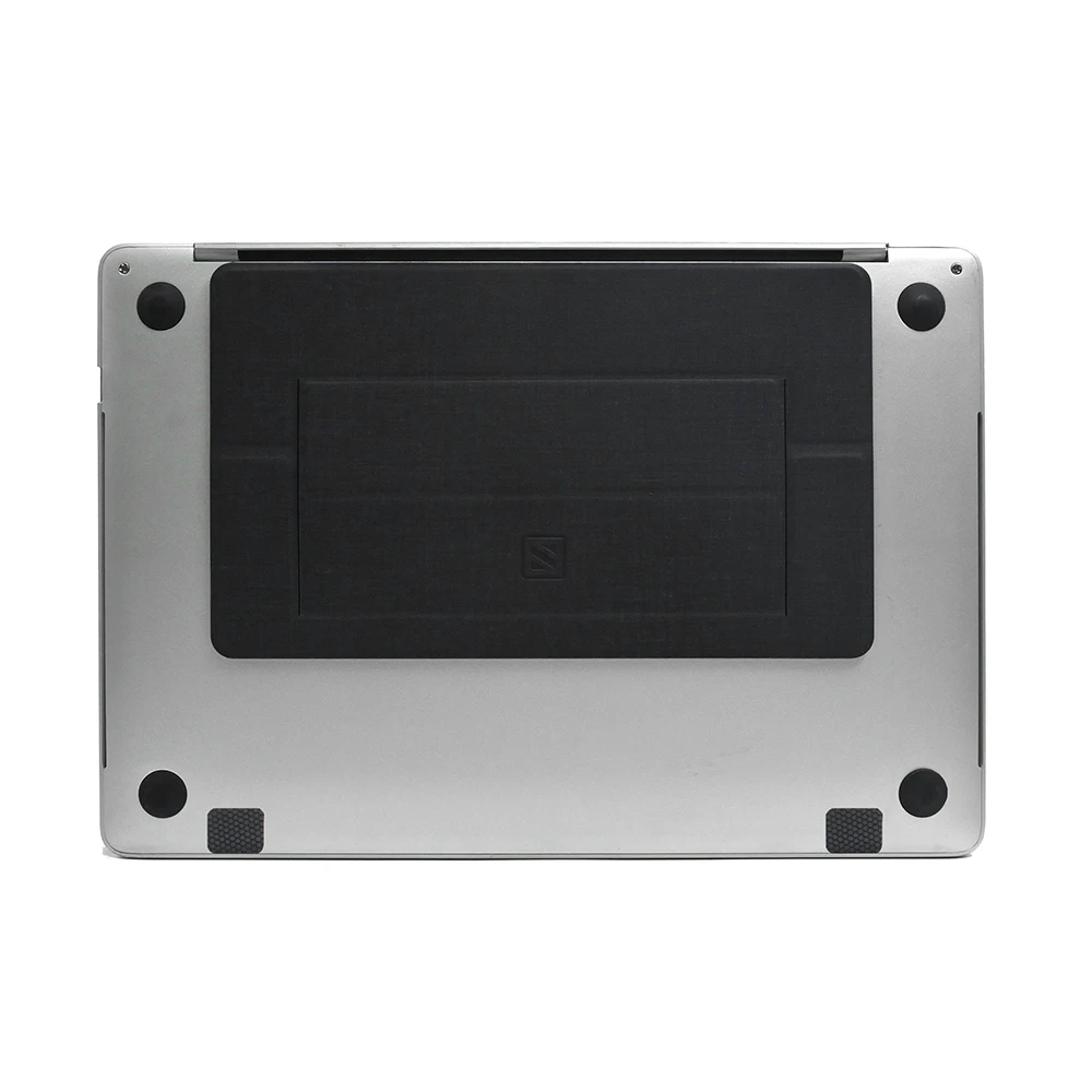 New arrival Customizable Adjustable foldable mini invisible PU Leather portable rectangle folding laptop stand