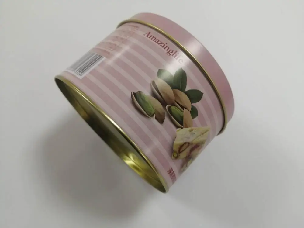 coconut  pistachios nougat tin cans round