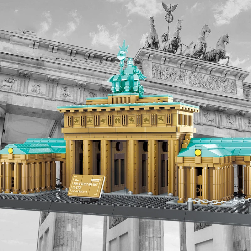 6211 MOC Brick Germany Brandenburg Gate Building Attractions Block Set Kids Unisex Educational Puzzle Building Block Plastic Toy