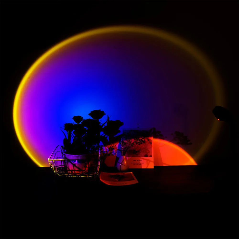 Bedroom selfie art projection lamp creative background decoration rainbow sunset balcony lamp