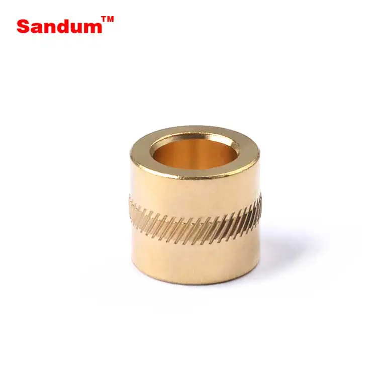 Customized Materials Brass Carbon Steel Aluminum SUS Knurled Limiter Press-in Knurled Bush with Flange for plastic