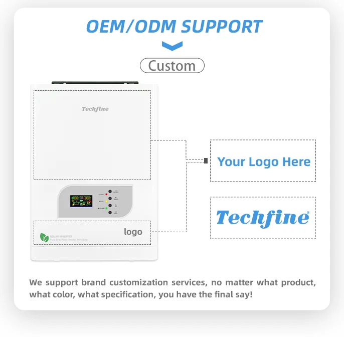 Techfine off grid solar inverter built in MPPT 4000W 48V dc 220 volts ac inverter pure sine wave for home appliances