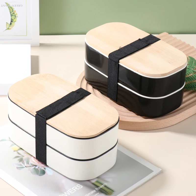 Modern Minimalist Lunch Box Kids Plastic Bamboo Bento Box for Kids New Design Food Box